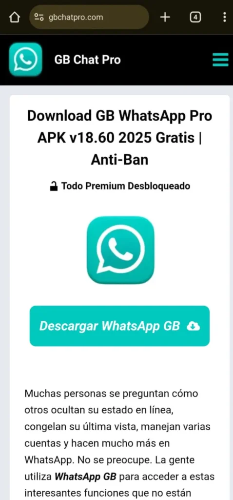 Abra el sitio web GBChatPro.Com